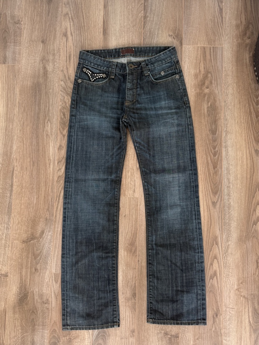 Vintage Leo Gutti Straight Leg Jeans with Studded detailing